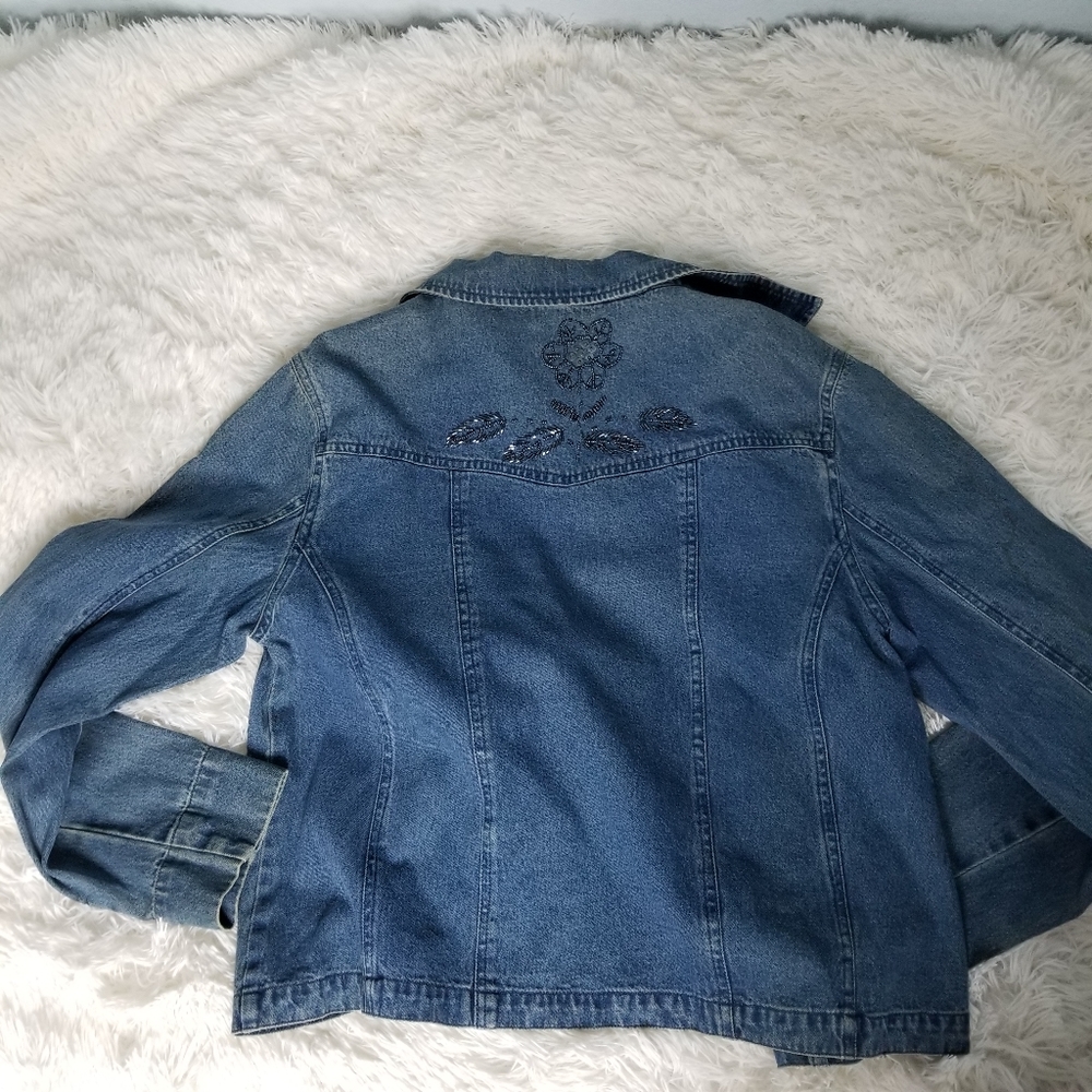 Step In Style Beaded Beautiful Jean Jacket - Picture 2 of 4